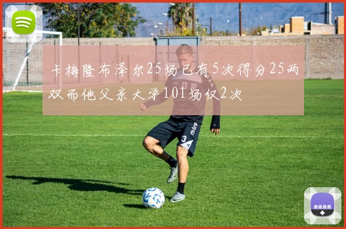 卡梅隆布泽尔25场已有5次得分25两双而他父亲大学101场仅2次